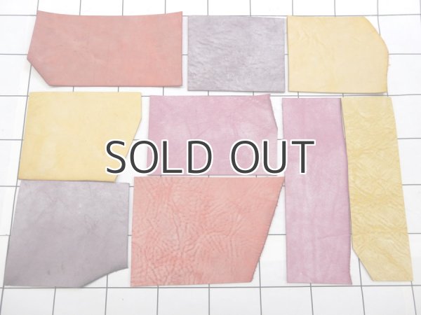 画像1: ハギレ革パックS【Alaska(アラスカ)暖色系】 (1)