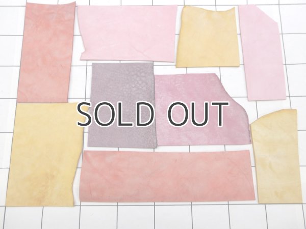 画像1: ハギレ革パックS【Alaska(アラスカ)暖色系】 (1)