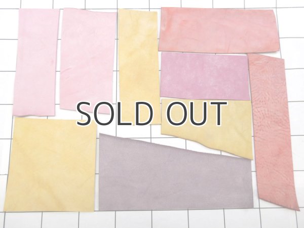 画像1: ハギレ革パックS【Alaska(アラスカ)暖色系】 (1)