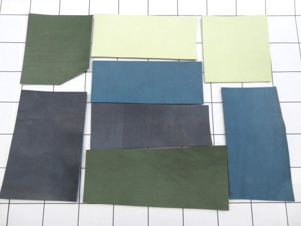 画像1: ハギレ革パックS【PECOS(ペコス)寒色系】 (1)