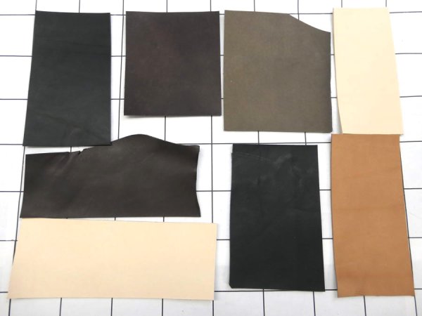 画像1: ハギレ革パックS【PECOS(ペコス)黒茶系】 (1)