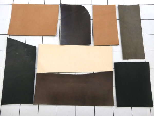 画像1: ハギレ革パックS【PECOS(ペコス)黒茶系】 (1)