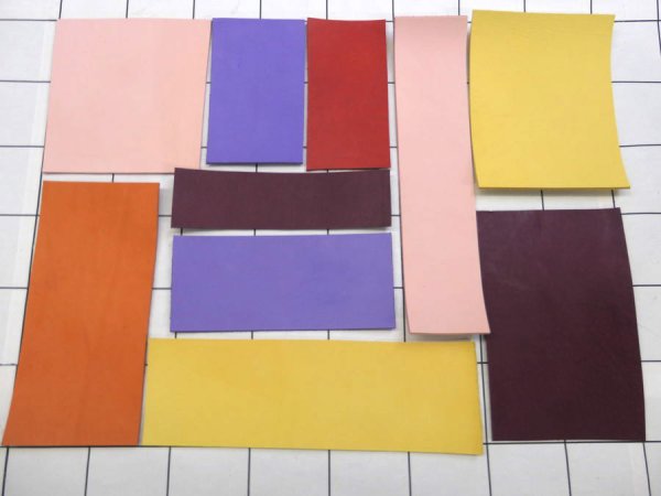 画像1: ハギレ革パックＳ【PECOS(ペコス)暖色系】 (1)