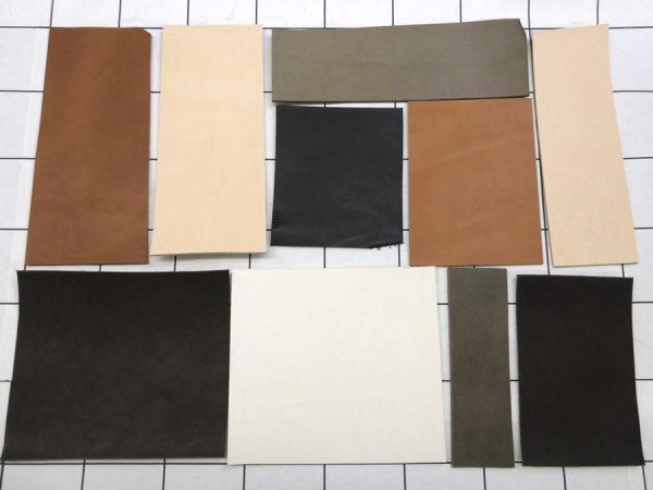 画像1: ハギレ革パックＳ【PECOS(ペコス)黒茶系】 (1)